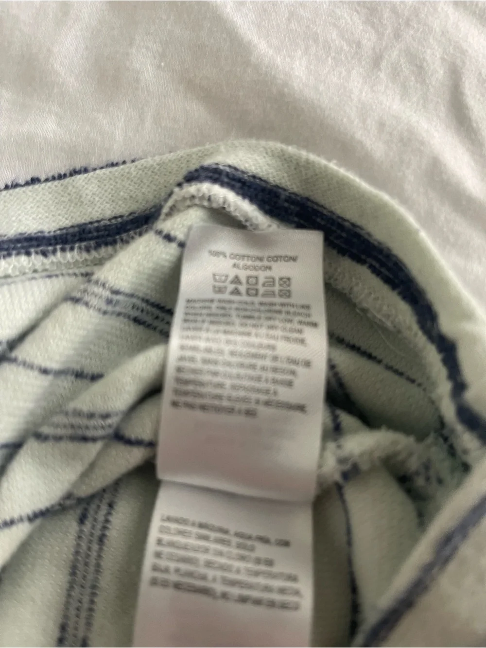 Lucky Brand White and Navy Striped Short Sleeve Tee